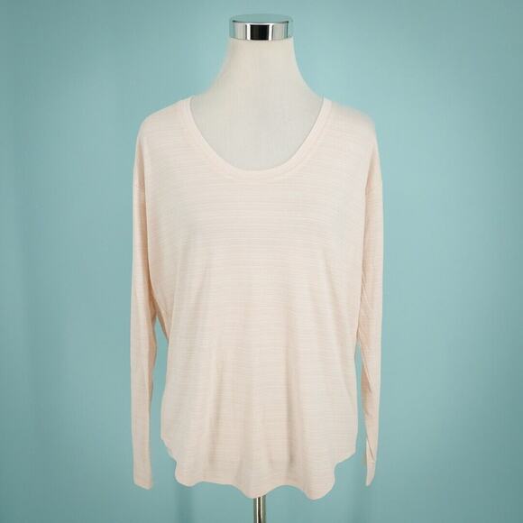 Athleta Size Small S Cloudlight Stratus Pink Stripe Print Long Sleeve Knit Top - Picture 1 of 5